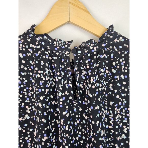 The Limited Women's Top Size XL Black Polka Dot Long Sleeve Peplum Shirt Blouse - Picture 9 of 13